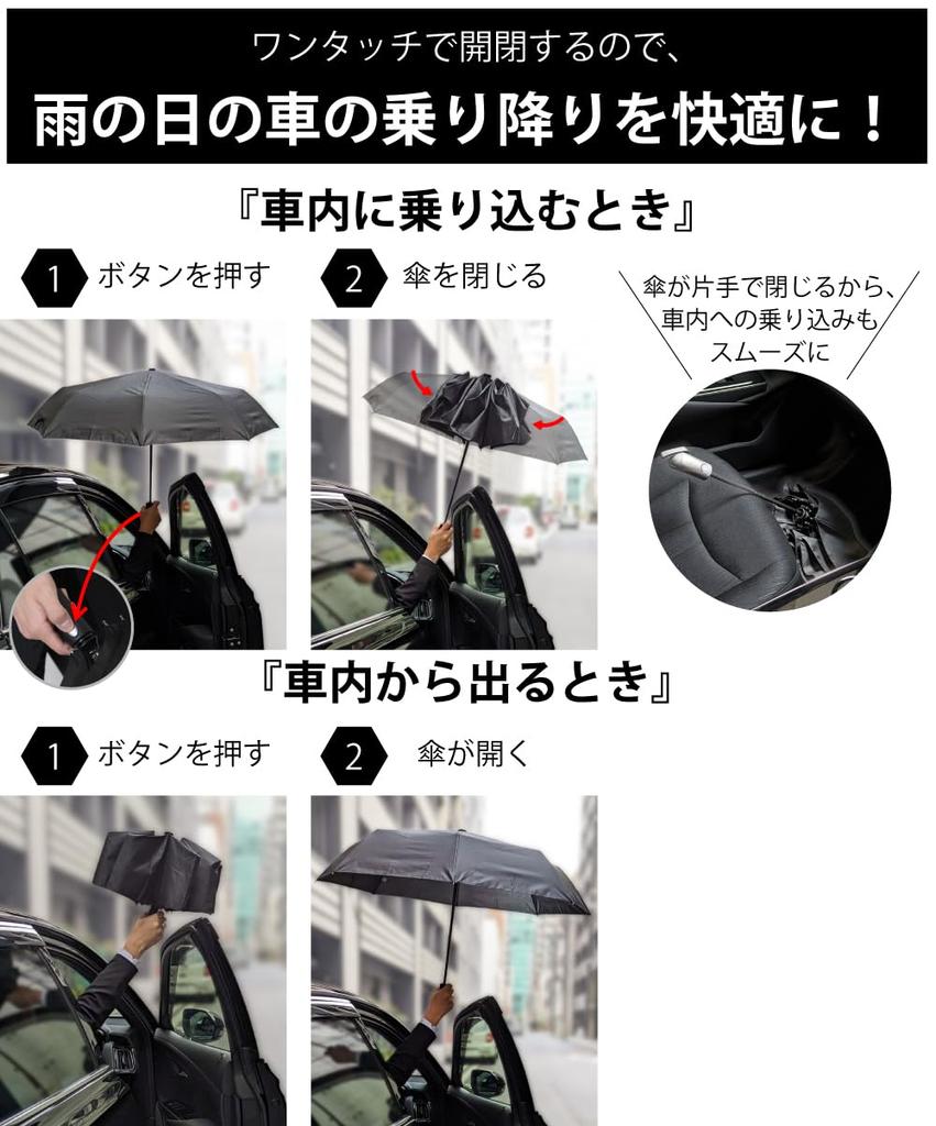 Folding Super Water Super Water Automatic Black H A U Umbrella, Umbrella, Men's, Repellent, Repellent, Brand, Men's, Fiberglass, Open/Close, Durable,