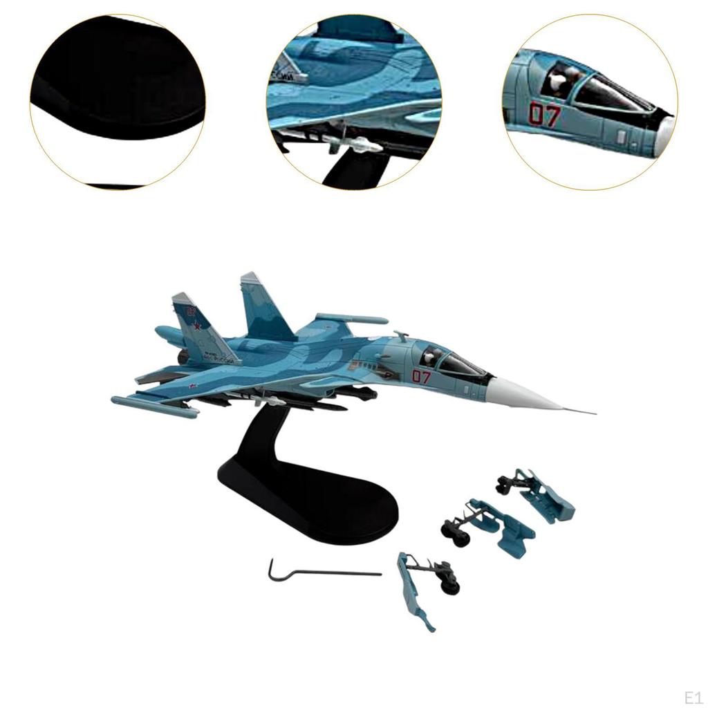 1/100 Fighter Model Aircraft Gift Collectible with Display Base Russian Alloy