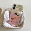 Imd shell glitter flower cherry cat back cover for iphone 15 16 pro max 13 14 promax cartoon bracelet phone case
