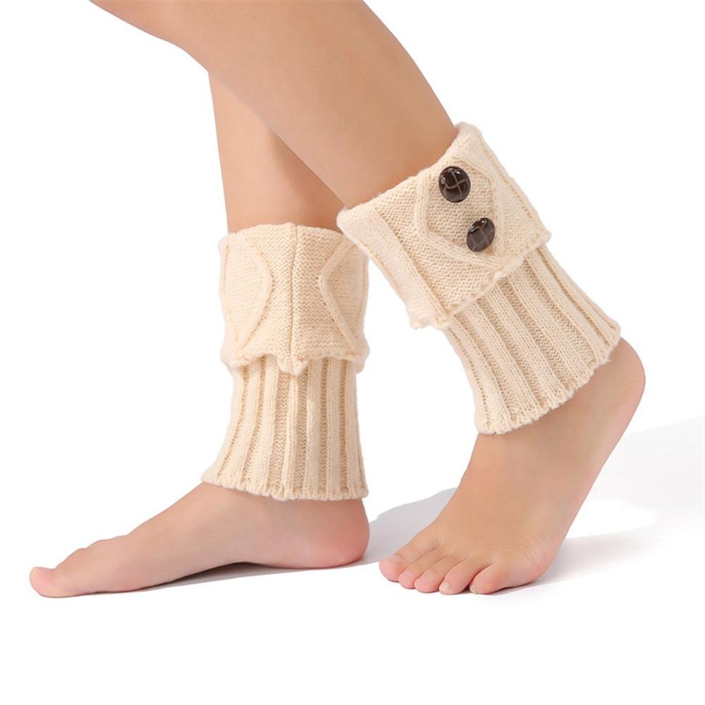 Buttons Crochet Knitted Leg Warmer Thermal Boot Cover New Short Leg Warmers  Autumn Winter