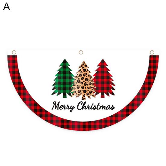 Hanging Flag Fancy Exquisite Patterns Washable Hanging Flag Christmas Fan-shaped Flag Hanging Flag for Festival