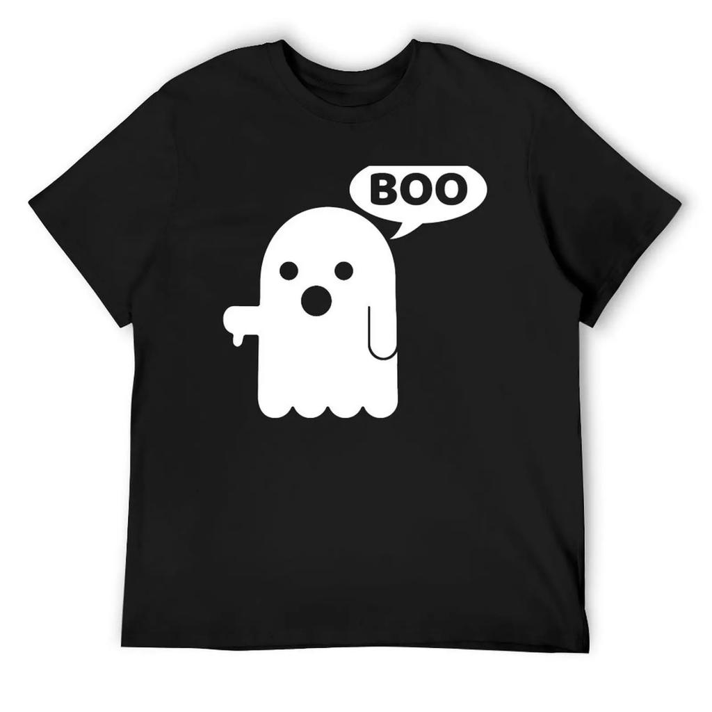 boo ghost thumbs down funny T-Shirt T-Shirt aesthetic clothes quick drying sublime mens white t shirts