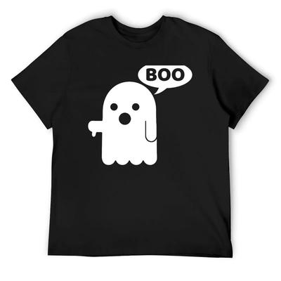 Boo Ghost Thumbs Down Funny T-Shirt T-Shirt Aesthetic Clothes Quick Drying Sublime Mens White T Shirts