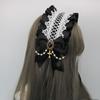 Lolita Maid Headdress Gothic Dark Angel Cross Lace Bow Headband Sweet  Cosplay Head Wrap Anime Hair Accessories