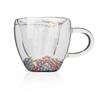 Heart Shaped Glass Mug Double Walled Insulated Quicksand Coffee Cup Perfect Espresso Cups Kitchen Drinkware Home Accessories
