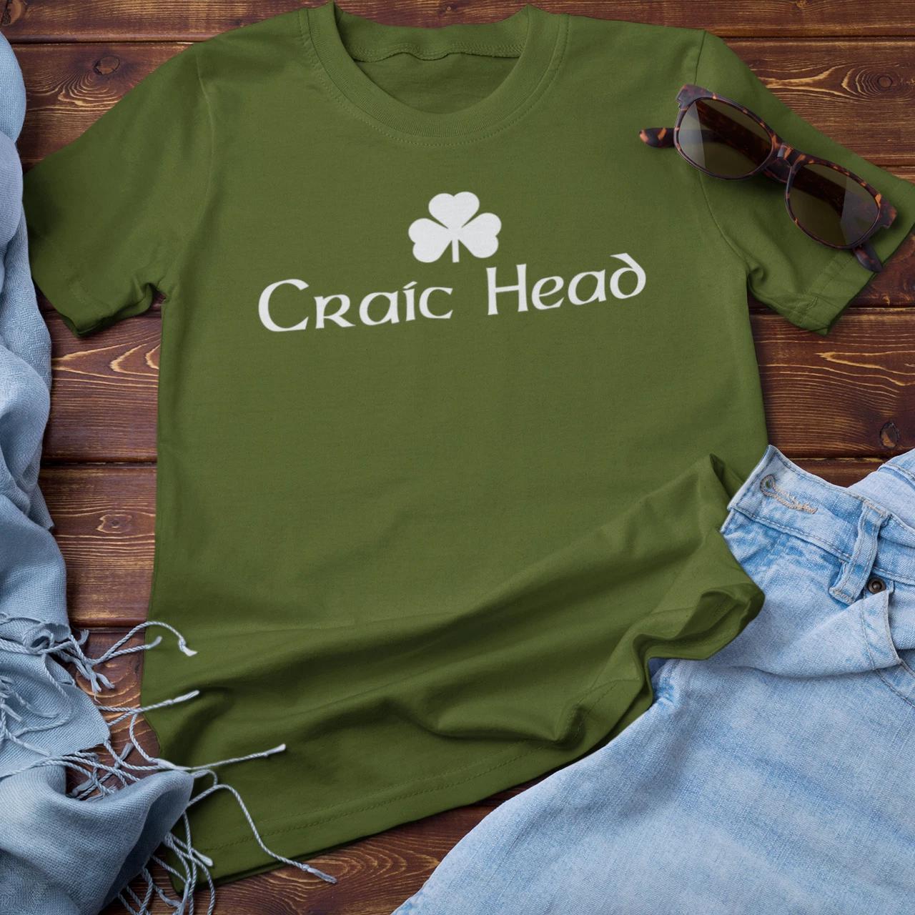 CRAIC HEAD T-Shirt - St Patricks Ireland Irish funny dublin paddys feck crack S