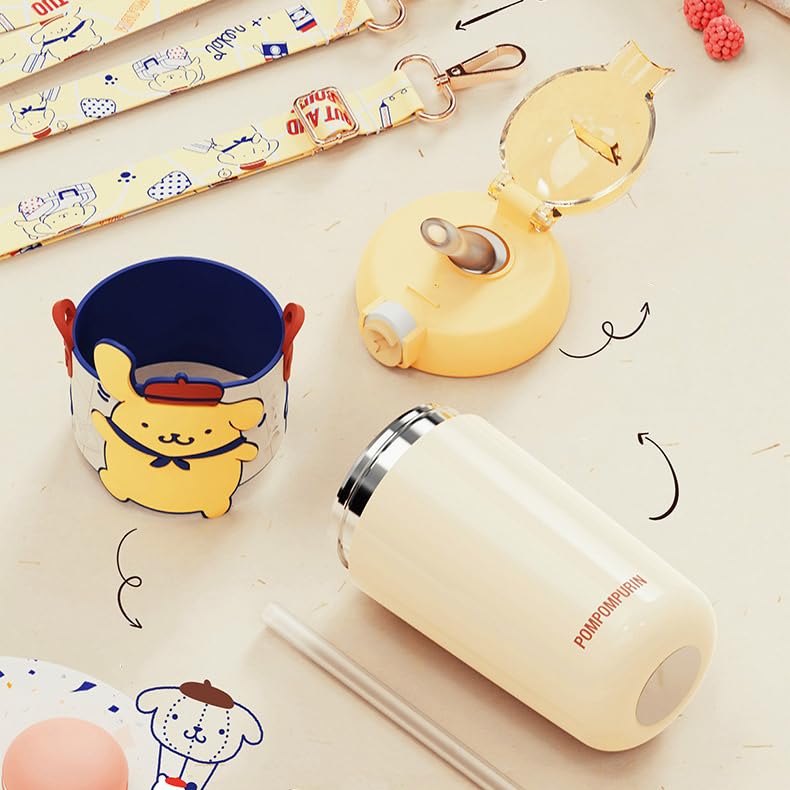 My Melody Kuromi Pom Pom Purin Wasserflasche, Wasserflaschenhülle, Wasserflaschentasche, Edelstahlbecher, Flasche, direktes Trinken, Kälteisolierung, One Touch
