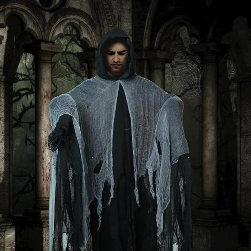 1/2/3PCS Halloween Scary Cloak Cape Costume Skull Zombie Prop for Adults Kid Cosplay Party Haunted House Outdoor Horror Supplies