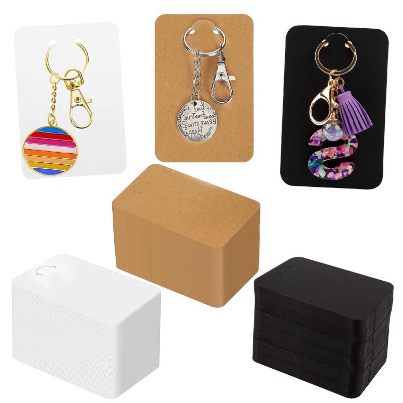 100 Set Earring Cards Earring Display Cards for Stud Earring Dangle Earring Holder for Selling White Black Khaki Card