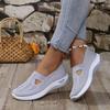 Women'S Shoes 2025 New Style, Breathable Knitted Shoes for Women, Trendy Lace-Up Sports Shoes for Cross-Border Trade