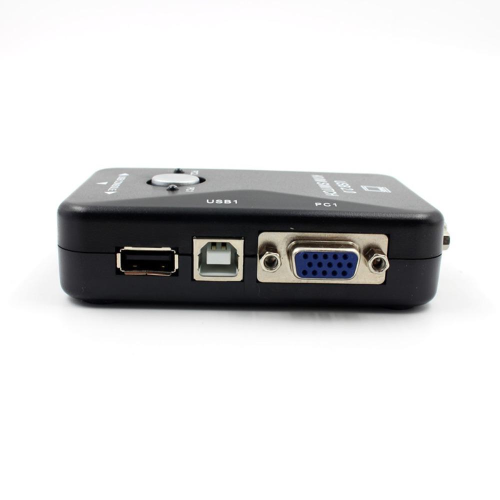 VGA USB 2.0 KVM Switch Splitter Switcher USB 2.0 KVM Switcher for Computer/Mouse/keyboard/U Disk