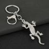 Keychain Pendant Sparkling Rhinestones Gecko Shape Zinc Alloy Key Holder with Electroplated Lobster Clasp Backpack Accessory