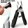 5pcs Professional Heavy-Duty Nail Clipper Set, Stainless Steel Blades, Ideal for Ingrown Nails, Includes Slant Tip Clippers