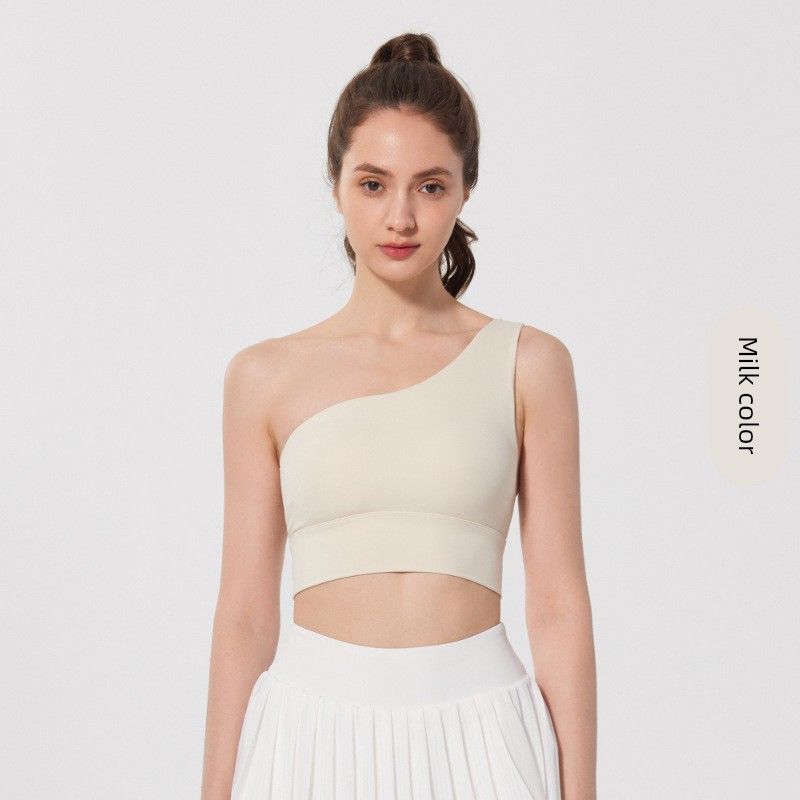 

Foreign Trade Belt Chest Pad Nude Feel Beauty Back Exercise Underwear Running Pilates Bra Shoulder Vest Yoga Workout Clothes for Women Milkshake S