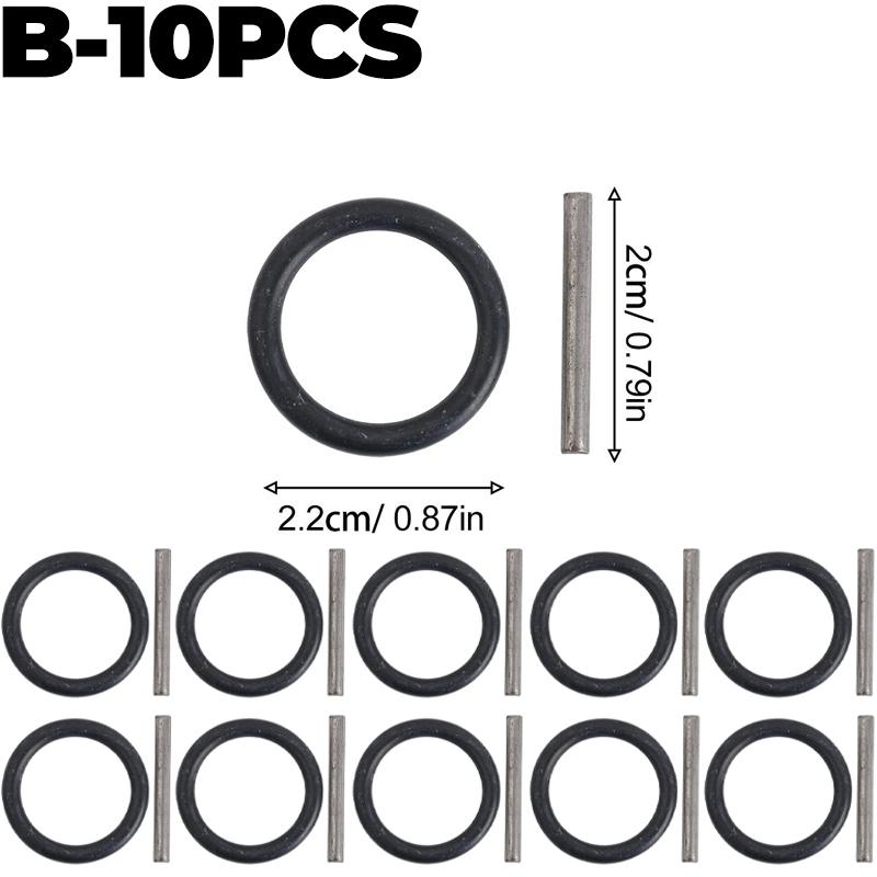 5/50Pcs O Ring Rubber Sealing Washer Black Gasket Oil Resistant High Temperature Ring with Spring Clip Wrench Component Tools