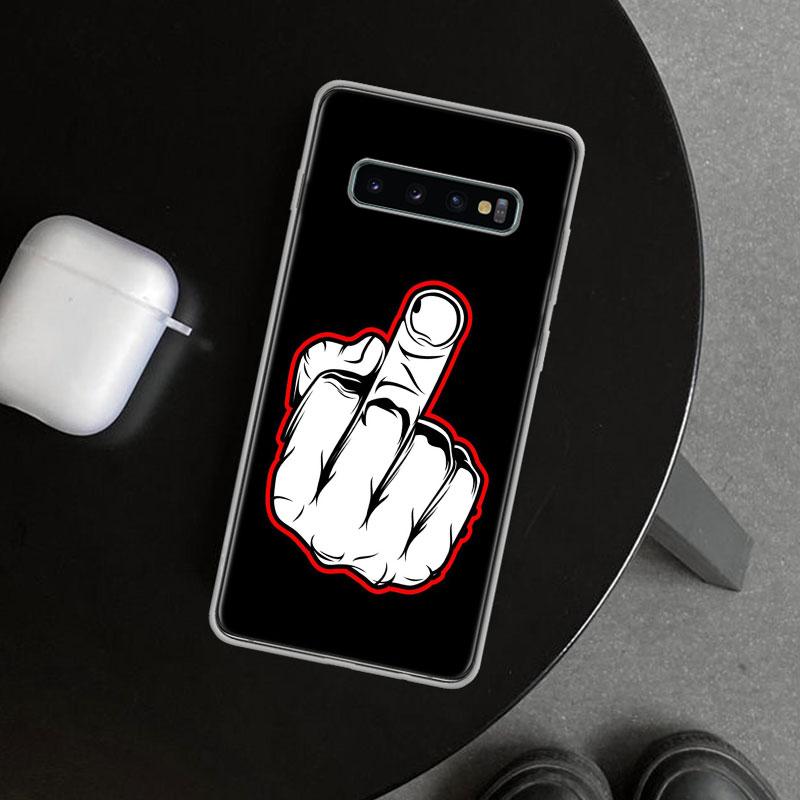 Middle Finger Phone Case Cover for Samsung Galaxy S26 S25 Edge S24 S23 Ultra S22 Plus S21 FE S20 + Art Customized Fundas Galaxy