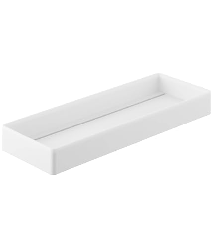 Yamazaki Tower Under-Sink Adjustable Pot Lid & Pan Storage Stand, W40, White, W40 x D14.1 x H14cm, with Sliding Divider Bar, Model 1361
