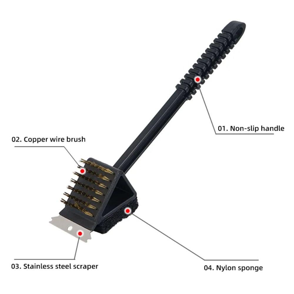 Copper Wire Bristles BBQ Cleaning Brush 3in1 Barbecue Cleaner Cleaning Brush  Outdoor Bbq
