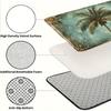 Tropical Palm Trees Vintage Print Bath Mat Nonslip Washable Bathroom Rug Retro Decor Entryway Welcome Mat 1PC