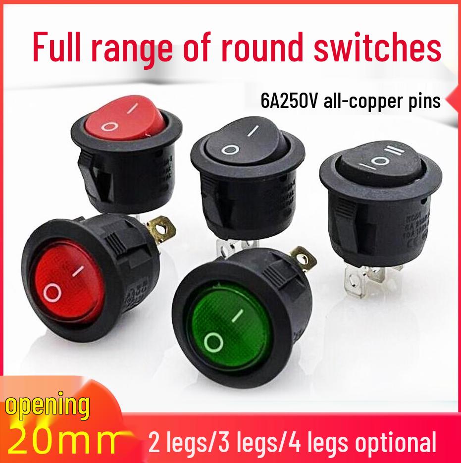 2/3/4-Pin, 2/3-Position Round Rocker Power Switch for 20MM Hole