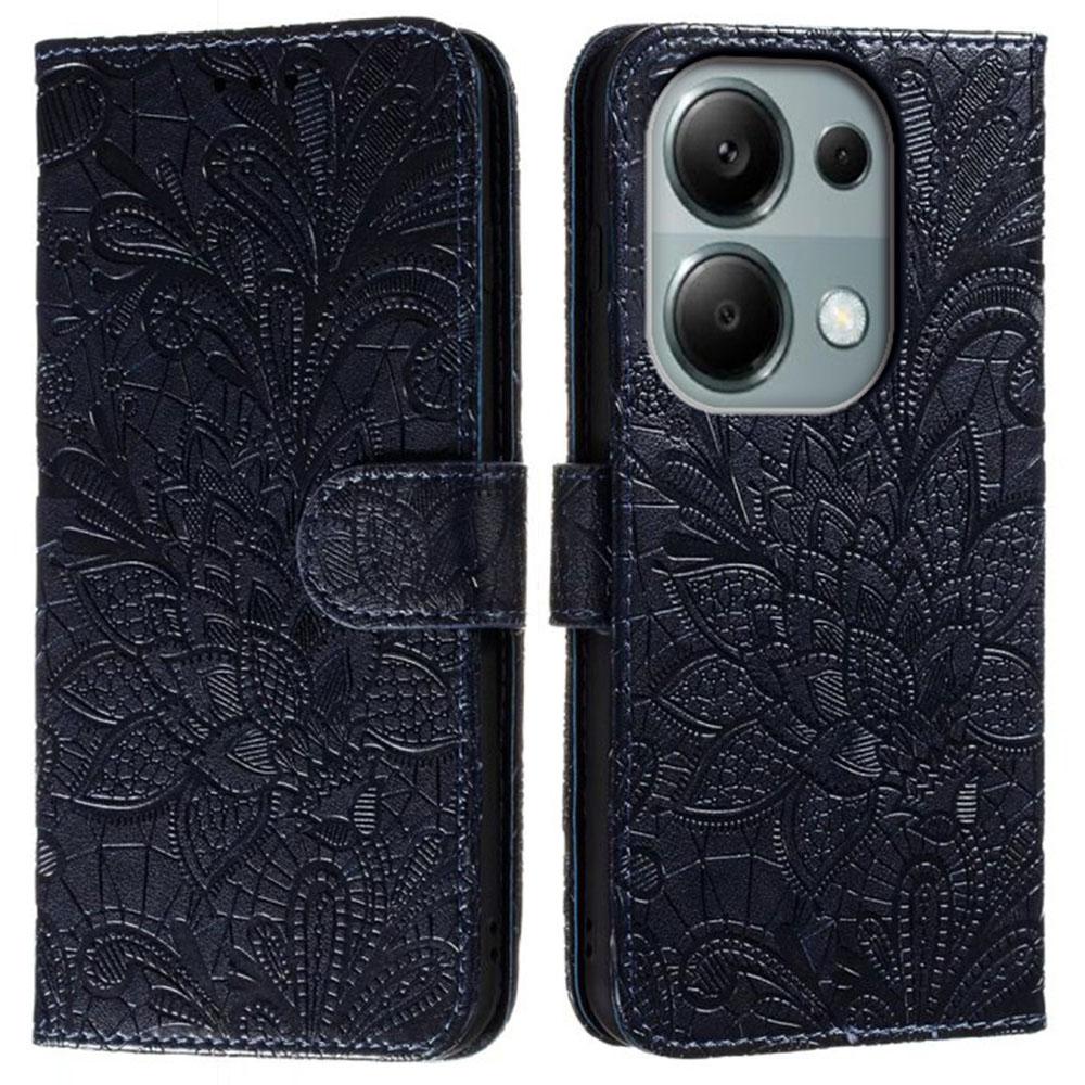 For Xiaomi Redmi Note 13 Pro 4G/Poco M6 Pro 4G Case Lace Flowers PU Leather Flip Wallet Phone Cover