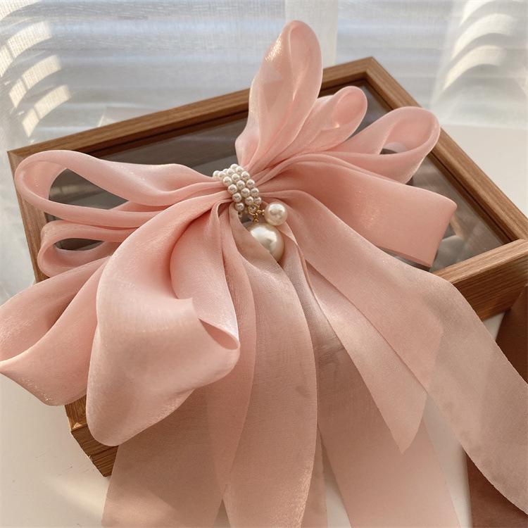 Korean Summer Organza Oversized Bow Hairpin for Women