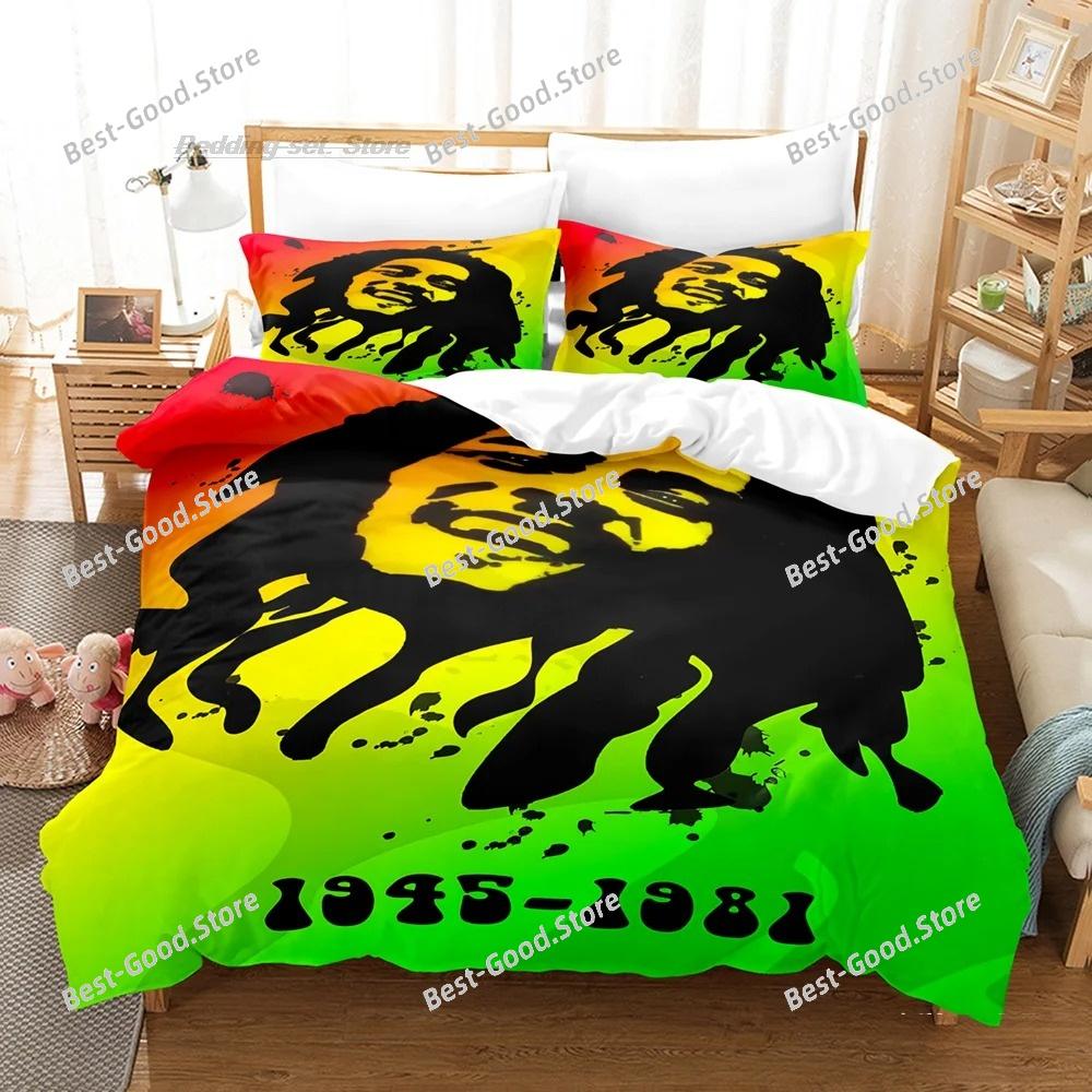 BoB Marley Bettwäsche-Set Einzelbett, Twin, Full, Queen, Kingsize, Bettbezug-Sets für Erwachsene und Kinder, 3D-Druck, BoB Marley, beliebt