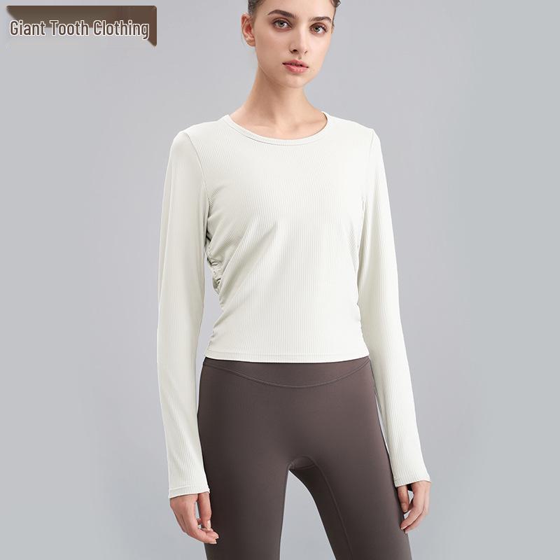 Women's Quick-Dry Long-Sleeve Slimming T-Shirt for Running, Yoga & Outdoor Activities.