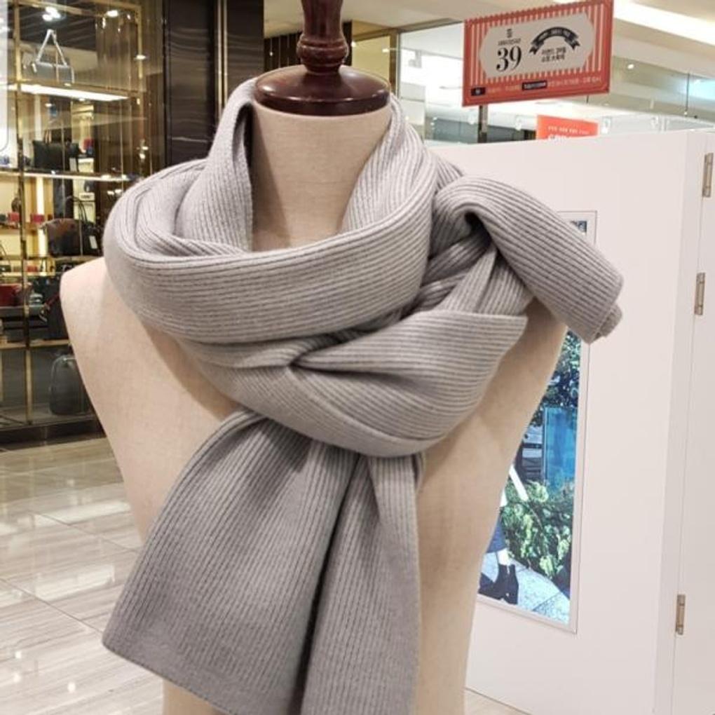 Knitted Solid Wool Blend Muffler E19F1NM101