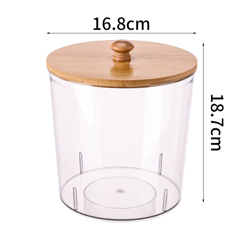 1PC Laundry Room Laundry Gel Bead Storage Box Laundry Detergent Finishing Box With Bamboo Lid Household Desktop Cotton Swab Case