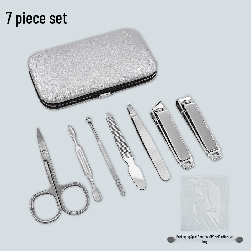 7-Piece Portable Manicure Set: Home Beauty Nail Clippers with Custom Logo Printing - Perfect for Promotional Gifts