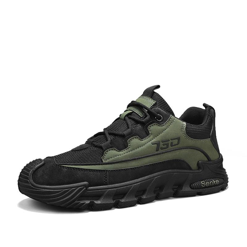 Trendige Herrenschuhe Frühling und Herbst neue Mesh-Freizeitschuhe Outdoor atmungsaktiv rutschfest verschleißfest Herren Retro Plateau Sportschuhe
