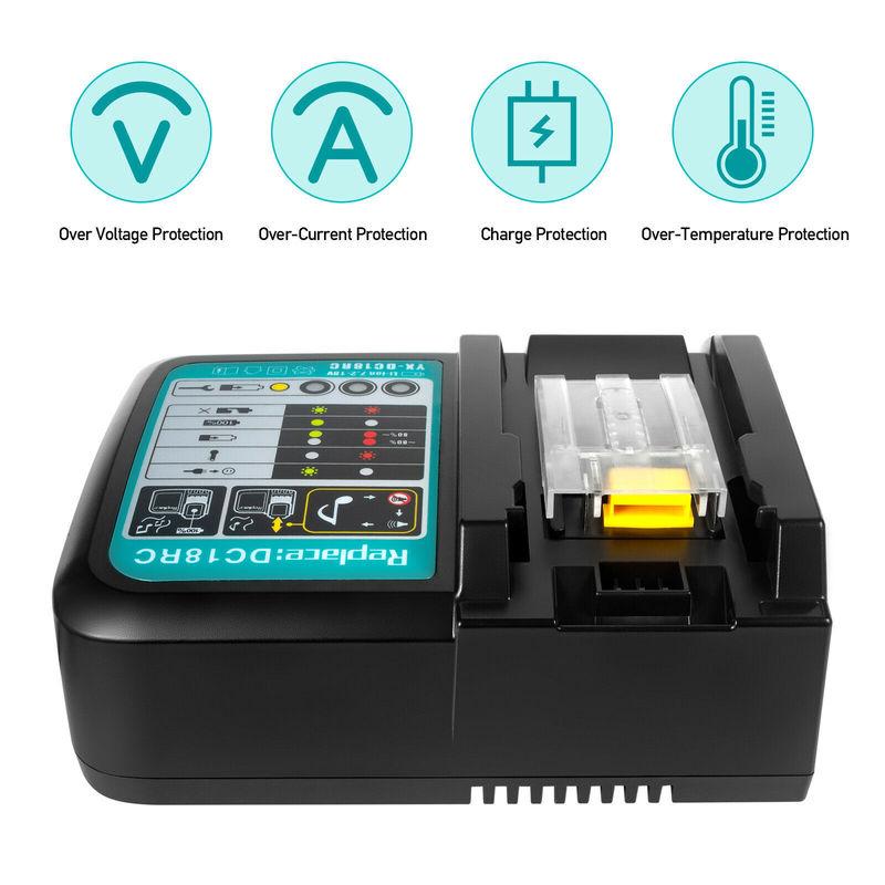 DC18RC Makita 18V Matkap Akü Şarj Cihazı 3A Li-ion Şarj Cihazı Makita 14.4V 18V LXT BL1815 BL1860 BL1430 BL1450 İçin