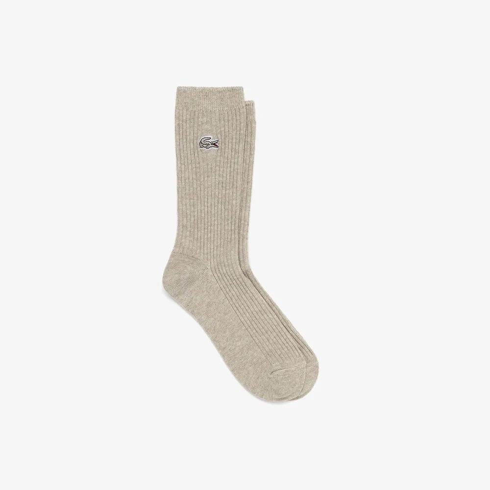 Women s Rib Knit Mid-Length Socks RA012E-55N-02S Dark Brown (SKB)