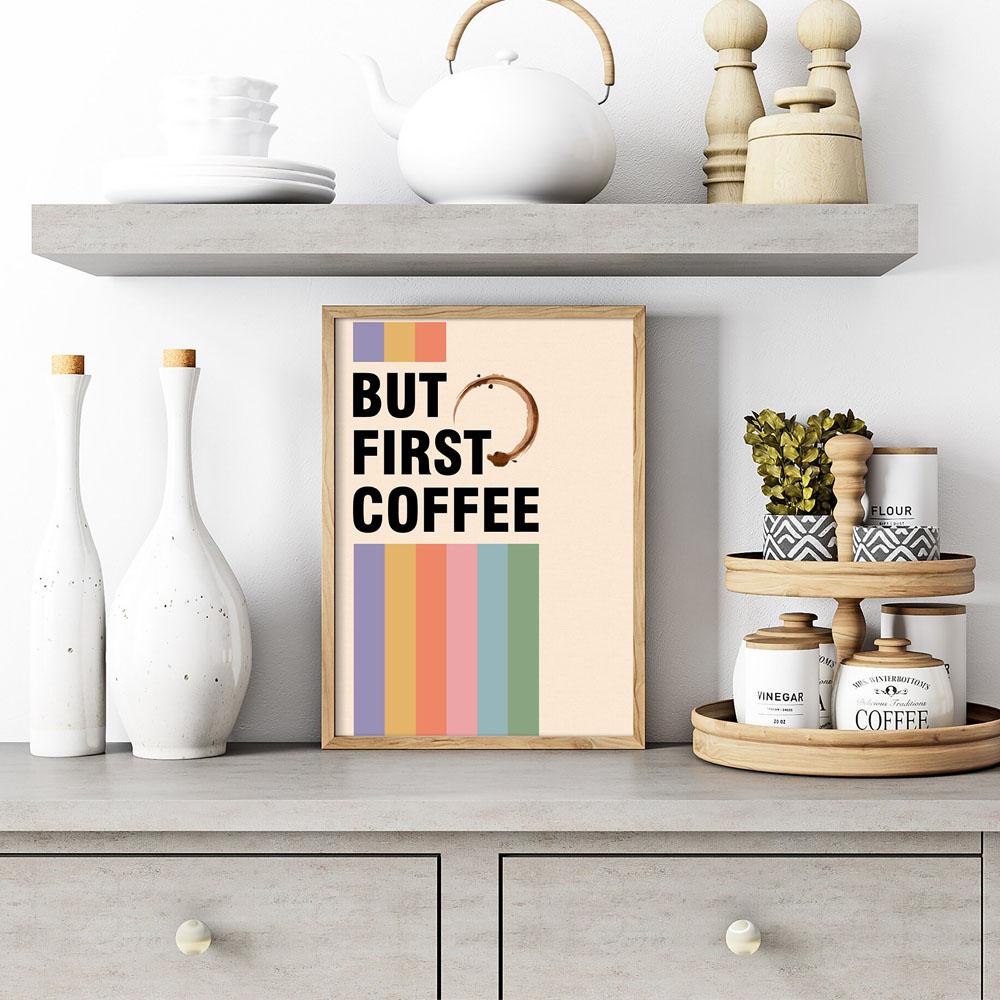 Modernes Bauhaus Kaffee Abstraktes Poster Leinwandbild Druckraum Familienküche Bar Café Raum Wohnzimmer Schlafzimmer Wanddekoration