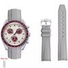 Silikonowy Pasek do Swatch X Omega Moonswatch Klamra ze Stali Nierdzewnej 20mm Zakrzywiony Końcowy Miękki Wodoodporny Zamienny Pasek do Zegarka Kobiety Mężczyźni
