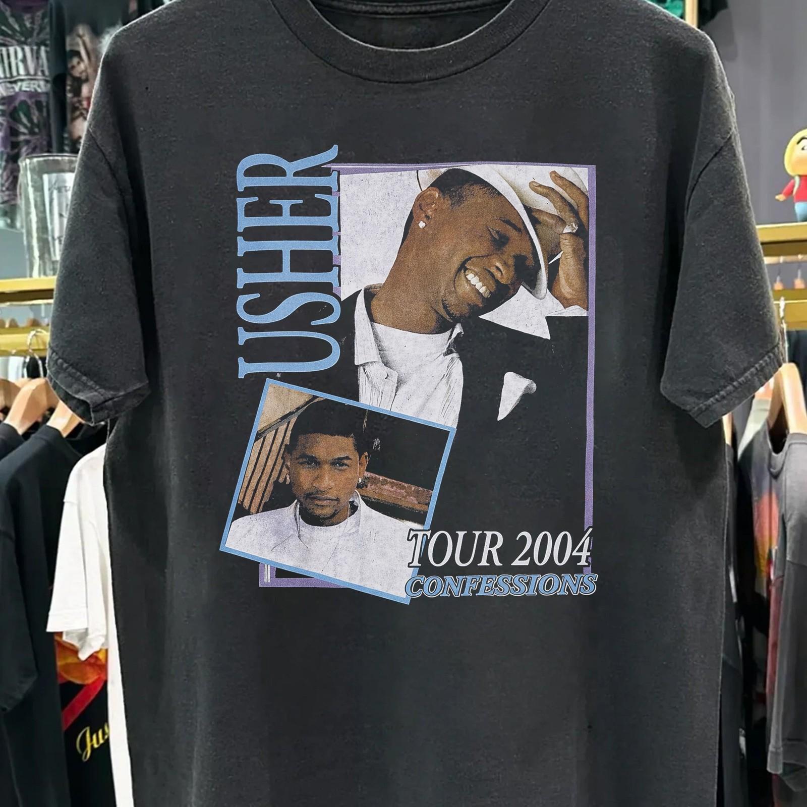 Aged 2004 Usher Confessions Tour Washed T-Shirt Black XXL S