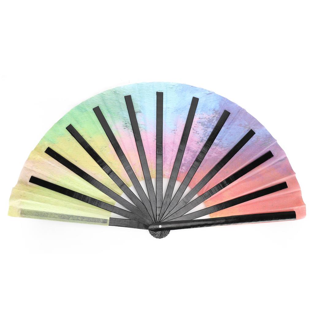 Colorful Folding Hand Held Fans with Bag Festival Decoration Gift for Birthday Thanksgiving Christmas