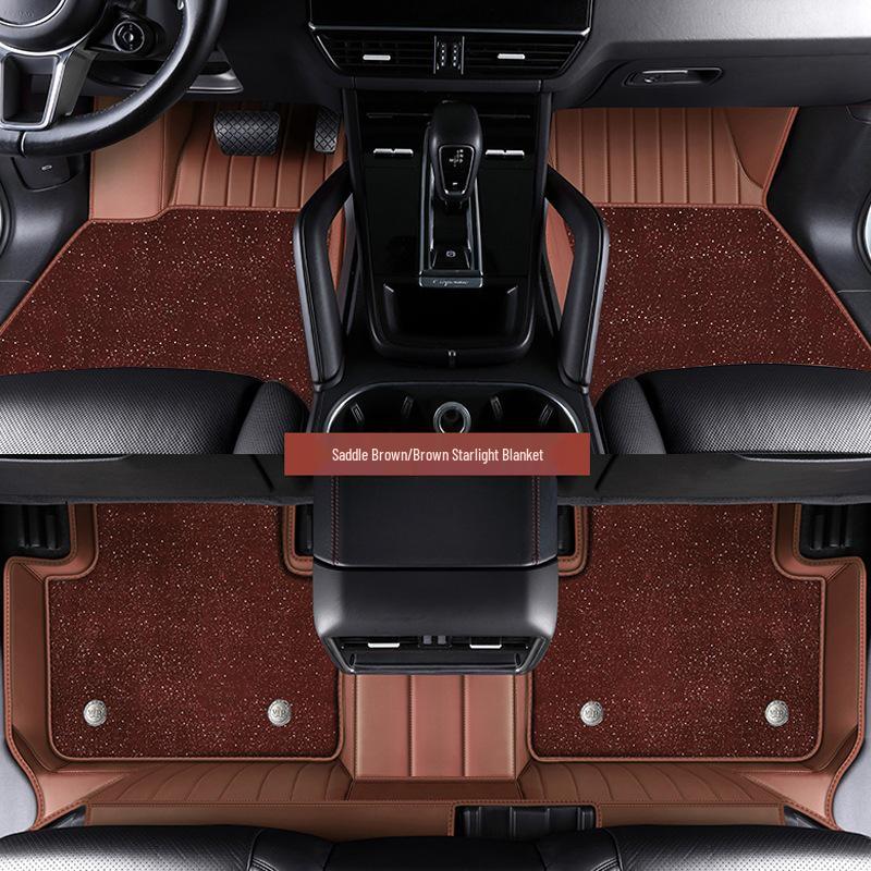 Full Coverage Star-Themed Leather Floor Mats for XPeng P7, G3, G6, G9, X9, MO3, and P5 Models.