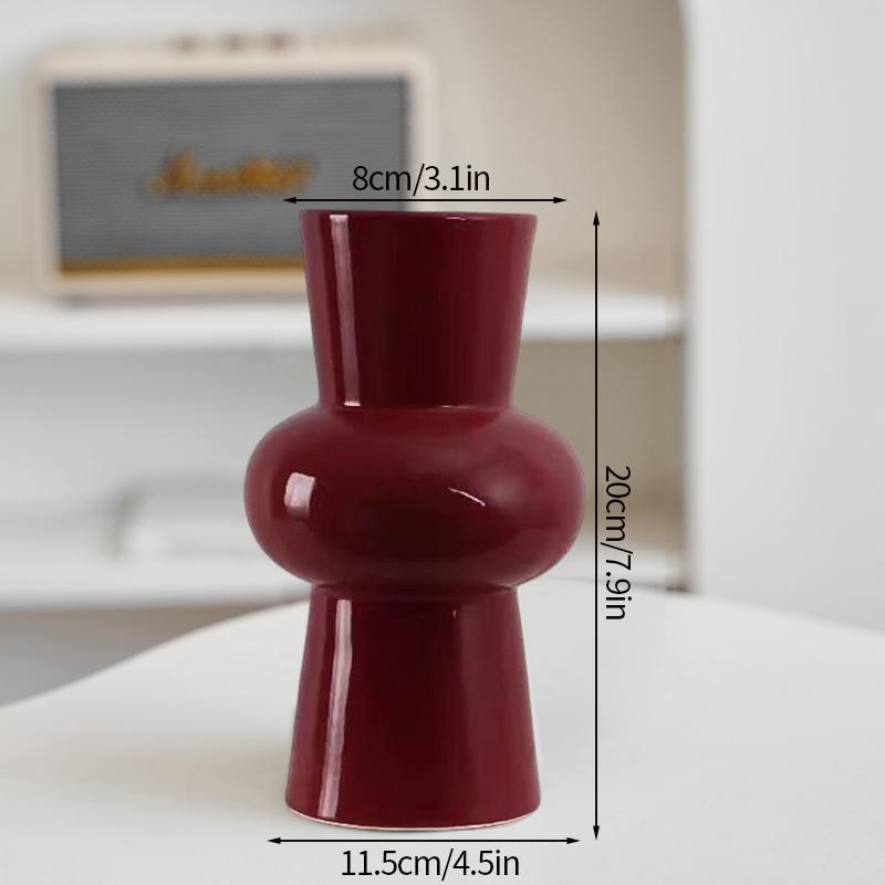 Creamy Color Glass Vase Hydroponic Flower Vase Transparent Plant Pots Dinning Living Room Decorative Vases Home Office Decor
