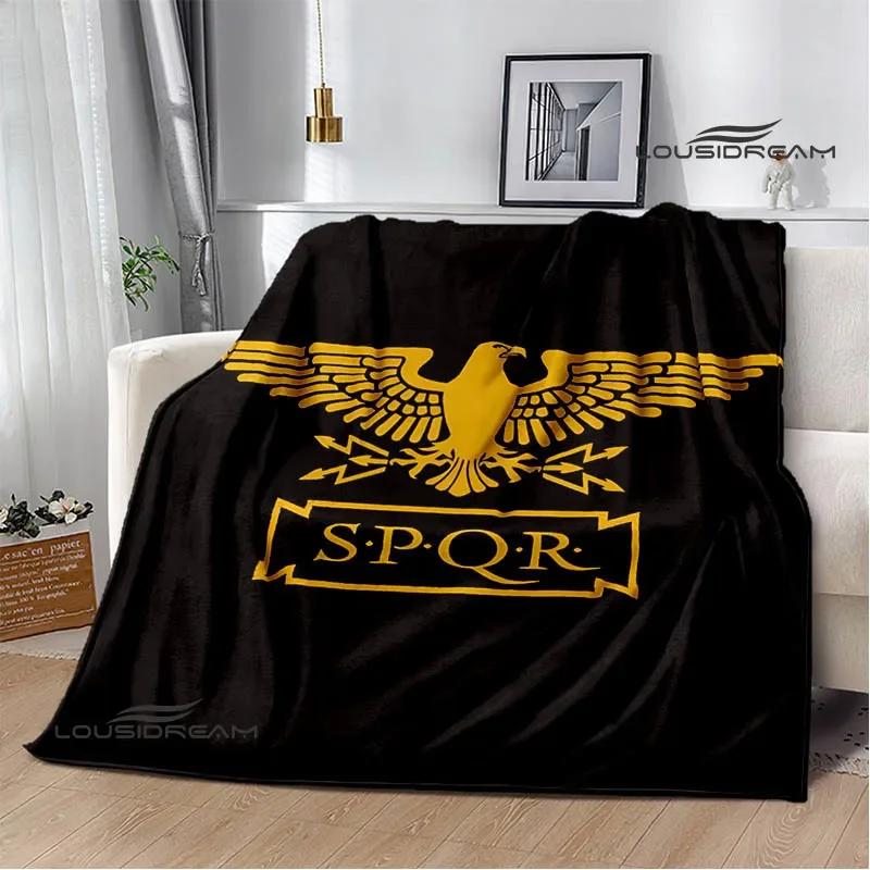 Mantas con el logotipo impreso de Roman SPQR, manta cálida para niños, manta suave y cómoda, mantas de viaje para el hogar, regalo de cumpleaños
