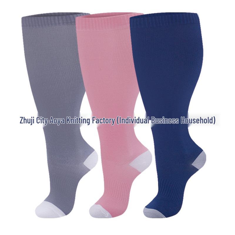 

Shein Plus Size Striped Compression Socks for Sports & Fitness 3XL