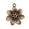 Simple Flower Charms Antique Alloy Pendants For Minimalist Floral Jewelry