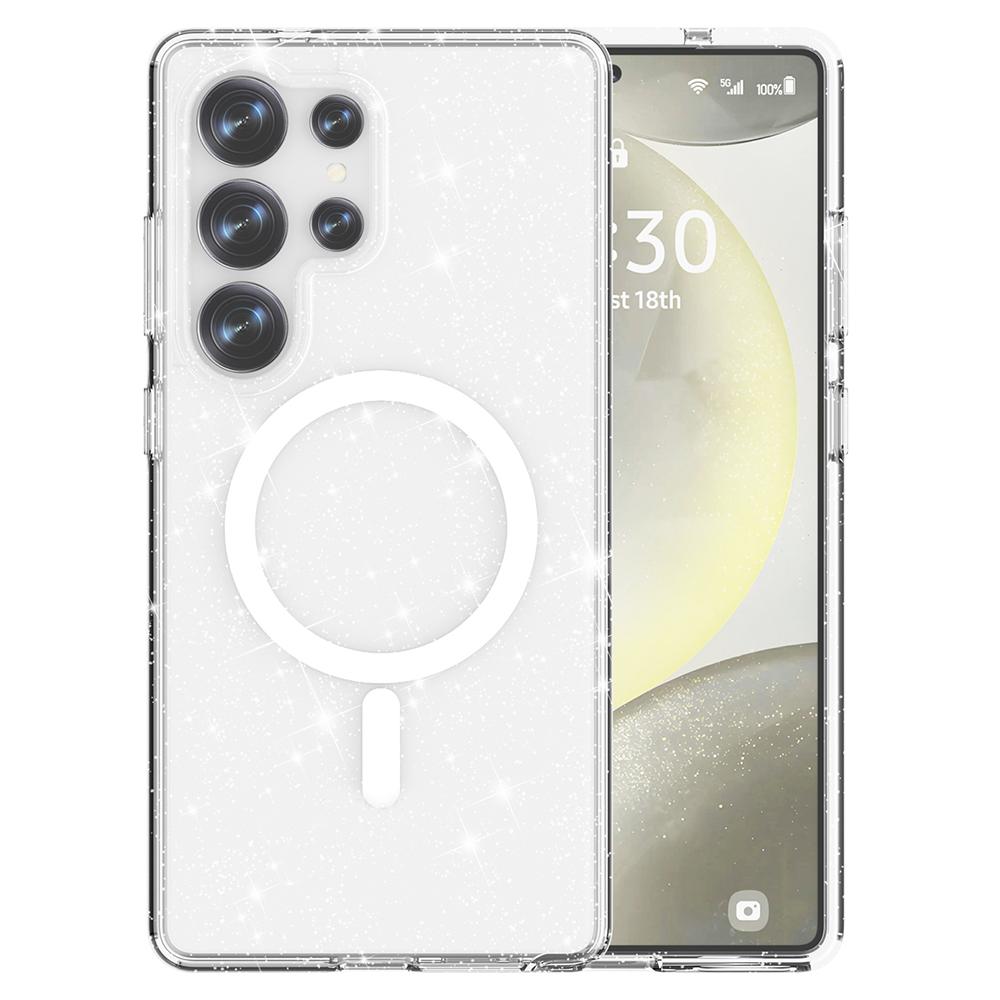 

For Samsung Galaxy S25 Ultra Case Compatible with MagSafe Shockproof TPU+PC Glitter Back Cover A