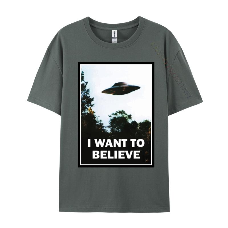 Unisex New TShirts We Want To Believe TShirt High Quality Autumn Cotton Tees Top TShirts Fall Drop Shipping