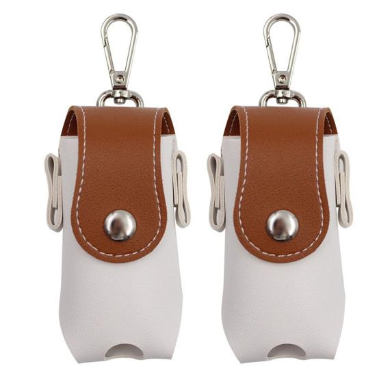 2Pcs Golf Ball Bags Faux Leather Golf Ball Protection Pouch Outdoor Hanging Keychain Mini Waist Bag for Golf Balls And Tees