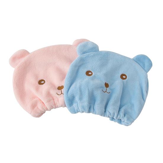 Elastyczny Czepek do Suszenia Włosów Chłonny Ręcznik do Włosów Owijka Uroczy Niedźwiadek Haftowana Czapka do Włosów Pluszowy Turban dla Kobiet Dziewcząt Kąpiel