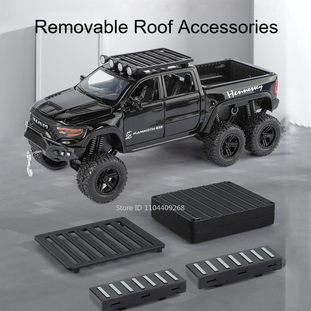 1:32 RAM 1500 TRX Viper Car Model Toy Doors Opened Pull Back Alloy Die-cast Vehicles Models Music Light Gifts for Kids Boys