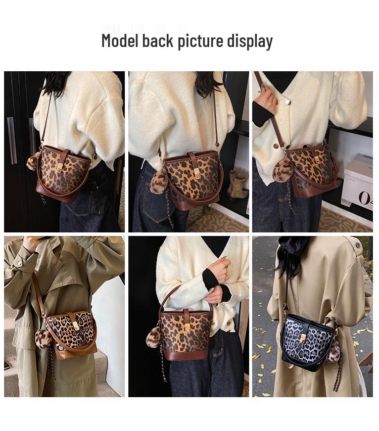 Geantă tote crossbody de damă cu imprimeu leopard la modă pentru toamna/iarna 2024