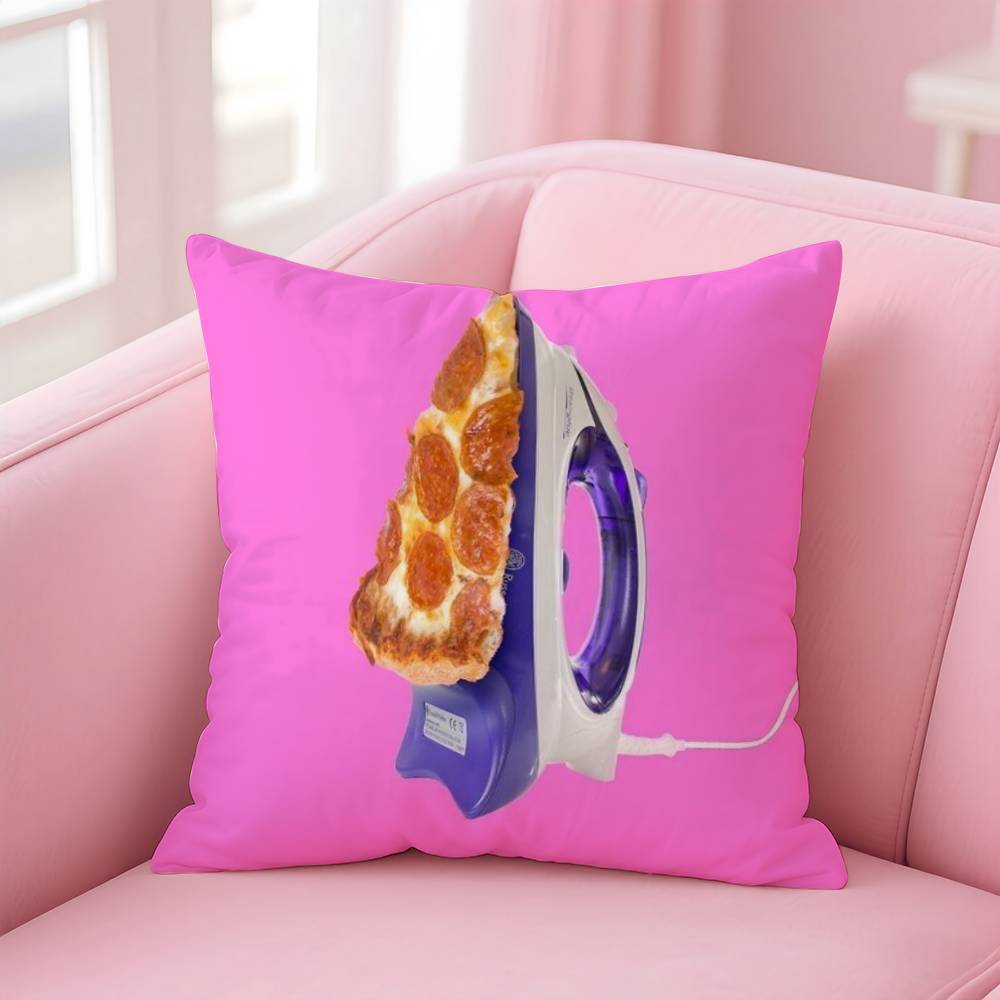 Creative Food Fruit Print Pillow Case Anti-dustmite Pillow Invisible Zipper Silky Short Plush Sofa Cushion Cover
